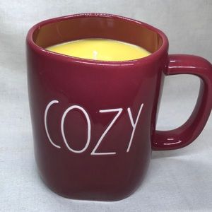 Handmade soy candle Rae Dunn “COZY” mug